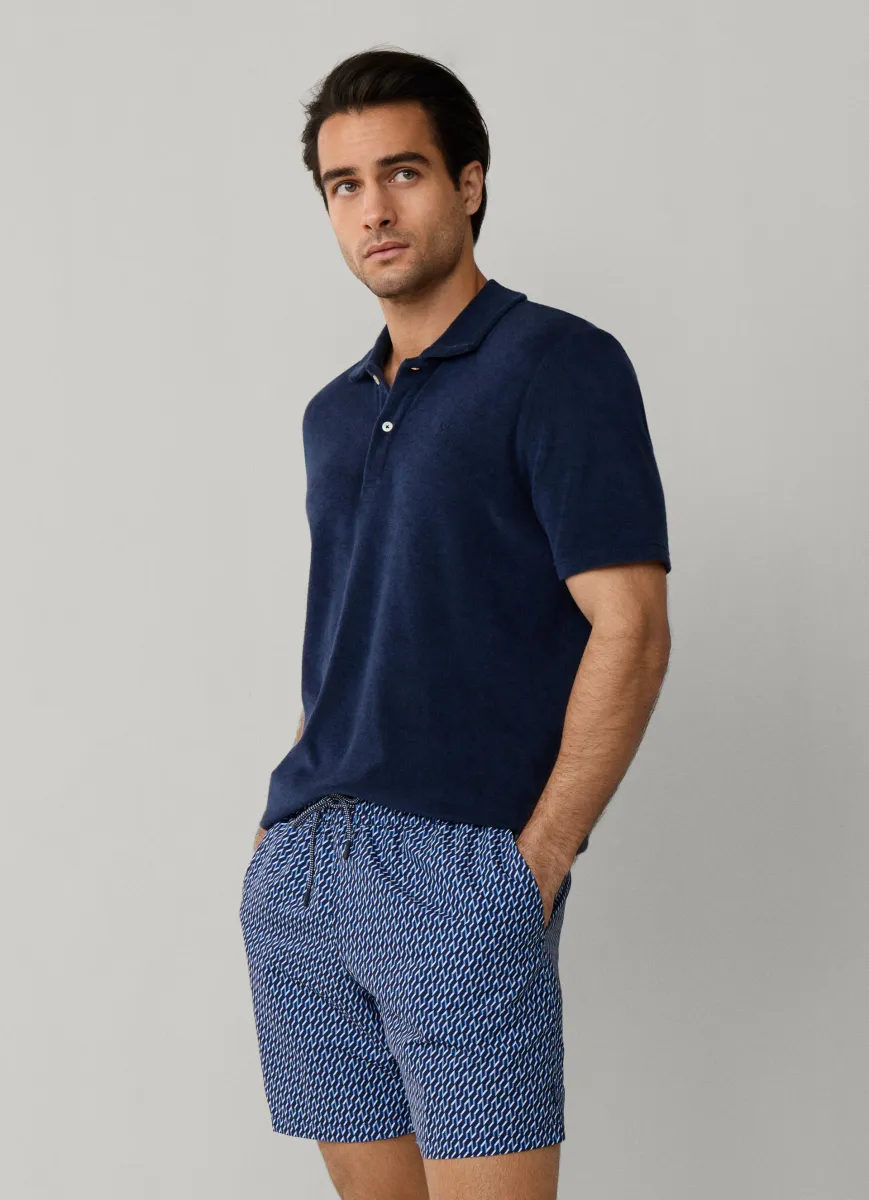 Geo Block Print Swim Trunk