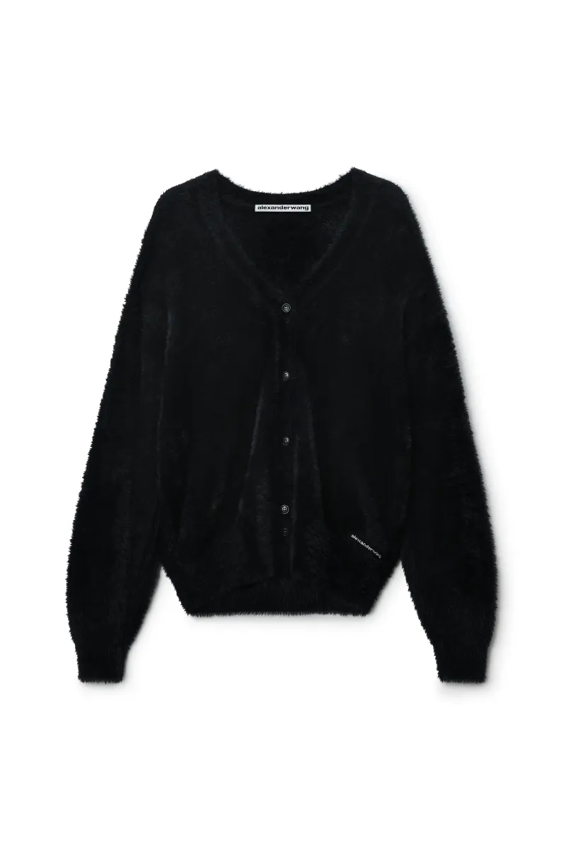 TEXTURED CHENILLE V-NECK CARDIGAN