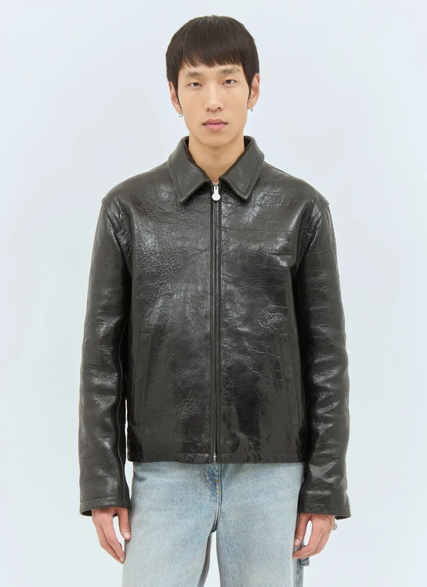 Leather Zip-Up Jacket