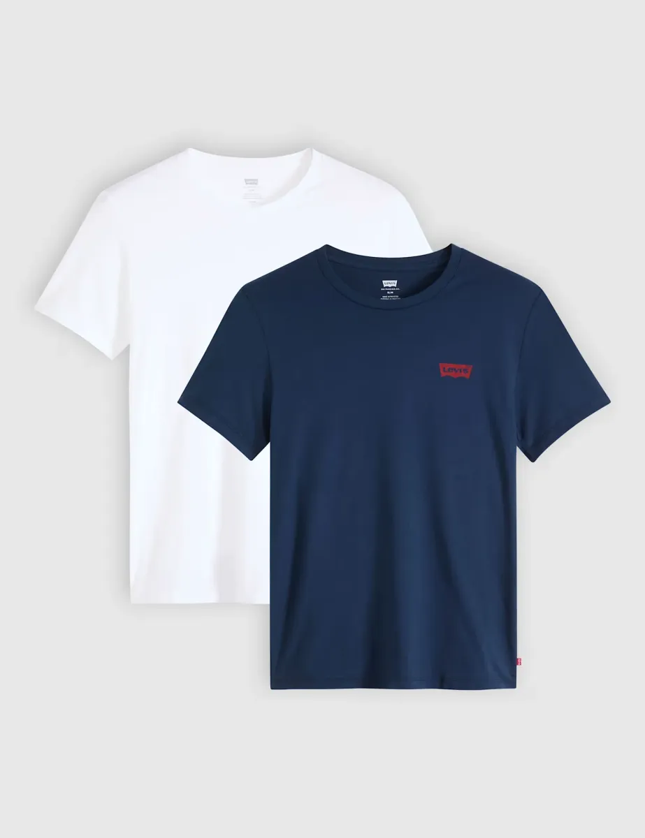 Levi's 2 Pack Pure Cotton Logo T-Shirts Navy Mix