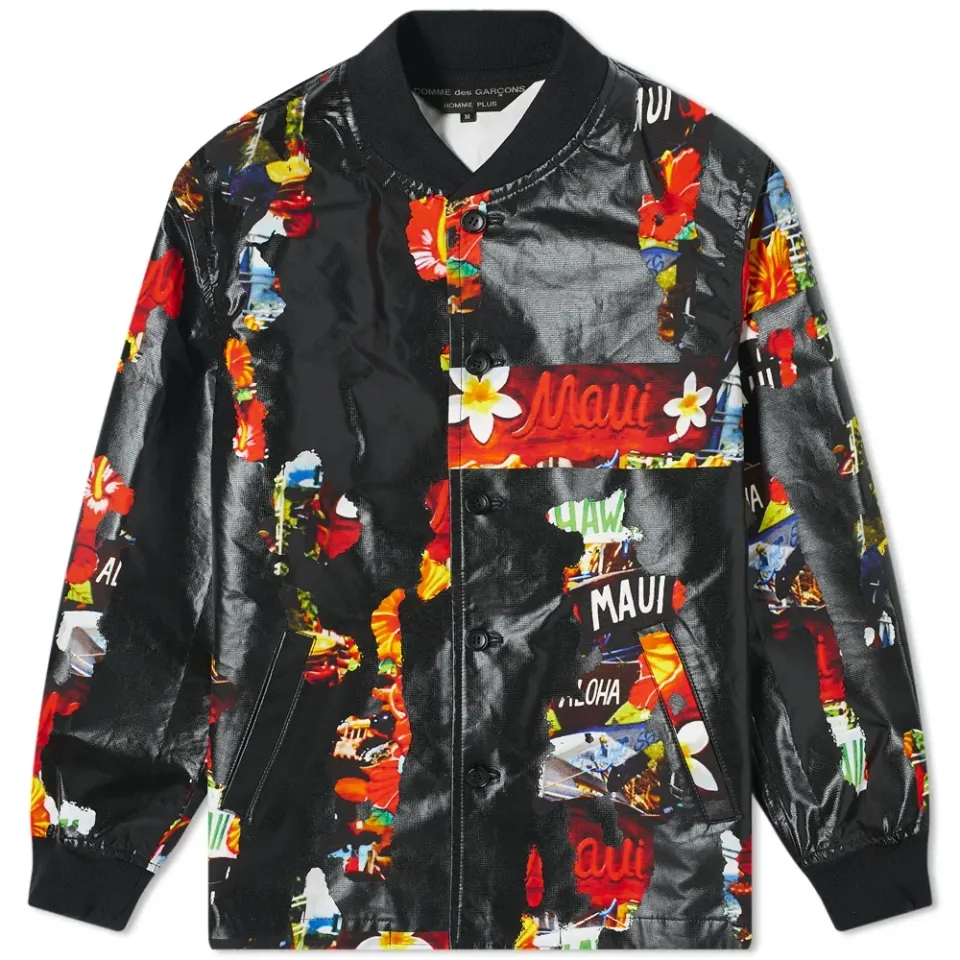 Comme des Garcons Homme Plus Multi Print Collection Logo Bomber Jacket
