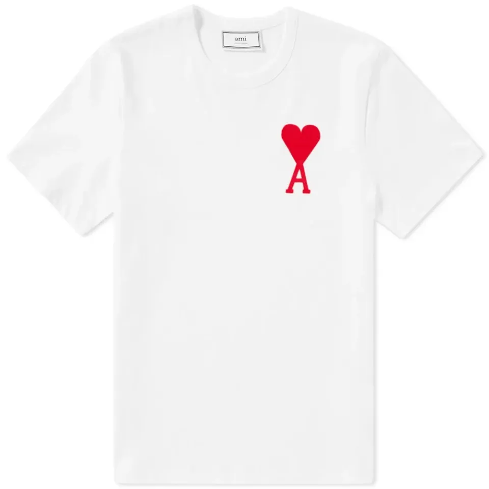 AMI Flocked Heart Logo Tee