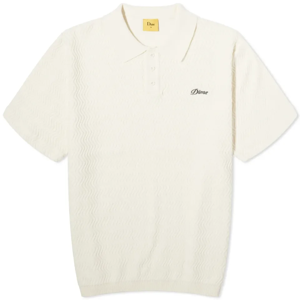Wave Cable Knit Polo