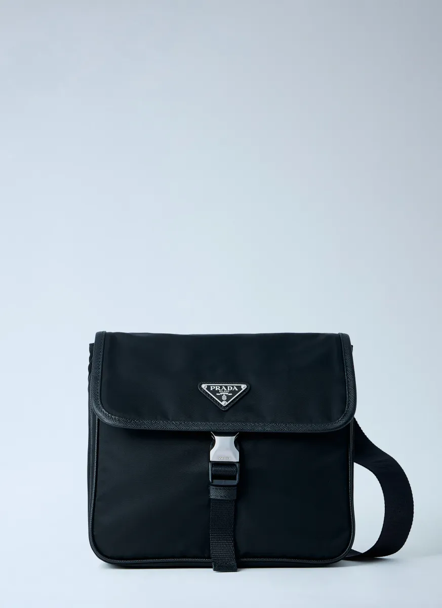 Re-Nylon and Saffiano Leather Shoulder Bag