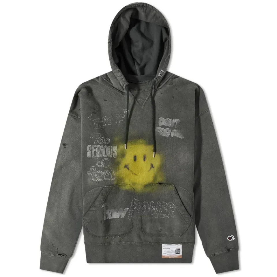 Distressed Smiley Hoodie