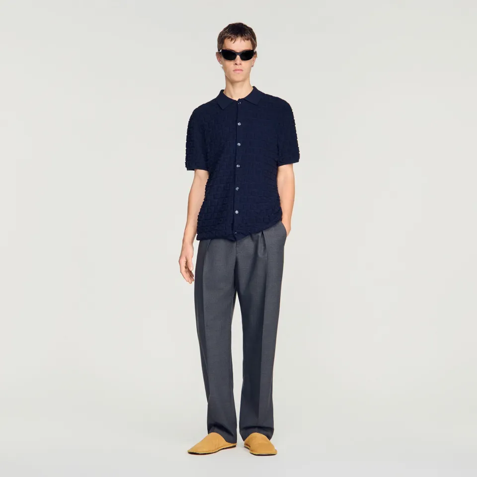 Terry knit cardigan