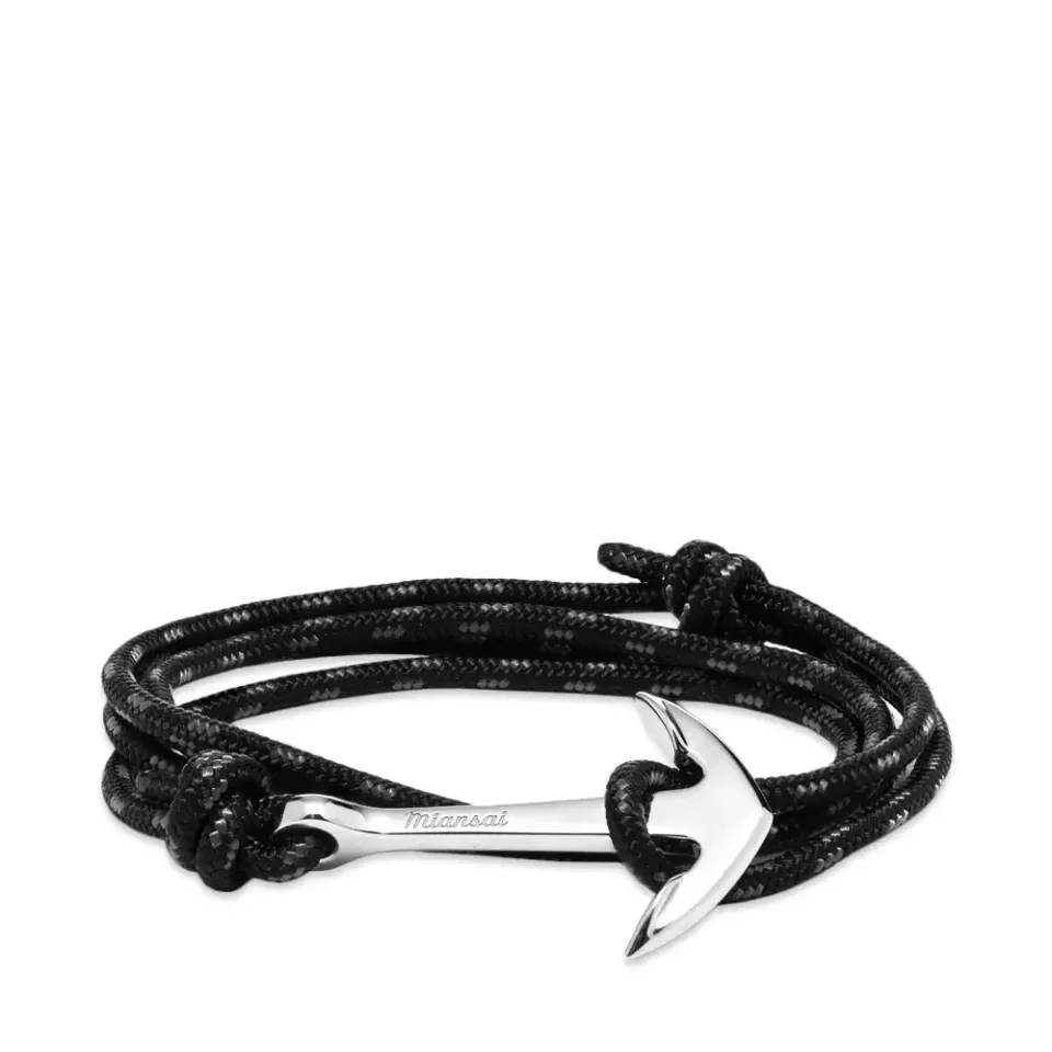 Silver Anchor Rope Bracelet