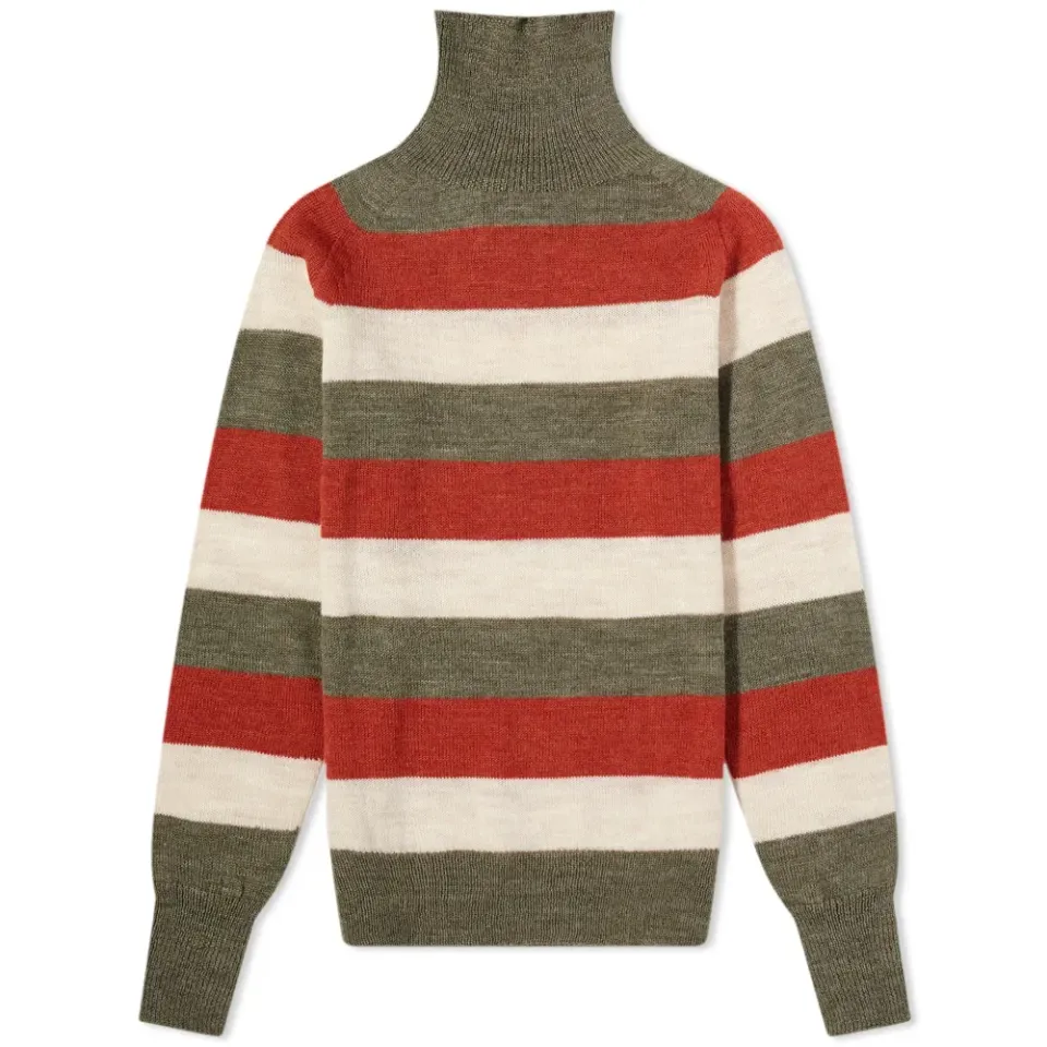 Striped Seamless Rollneck Knit