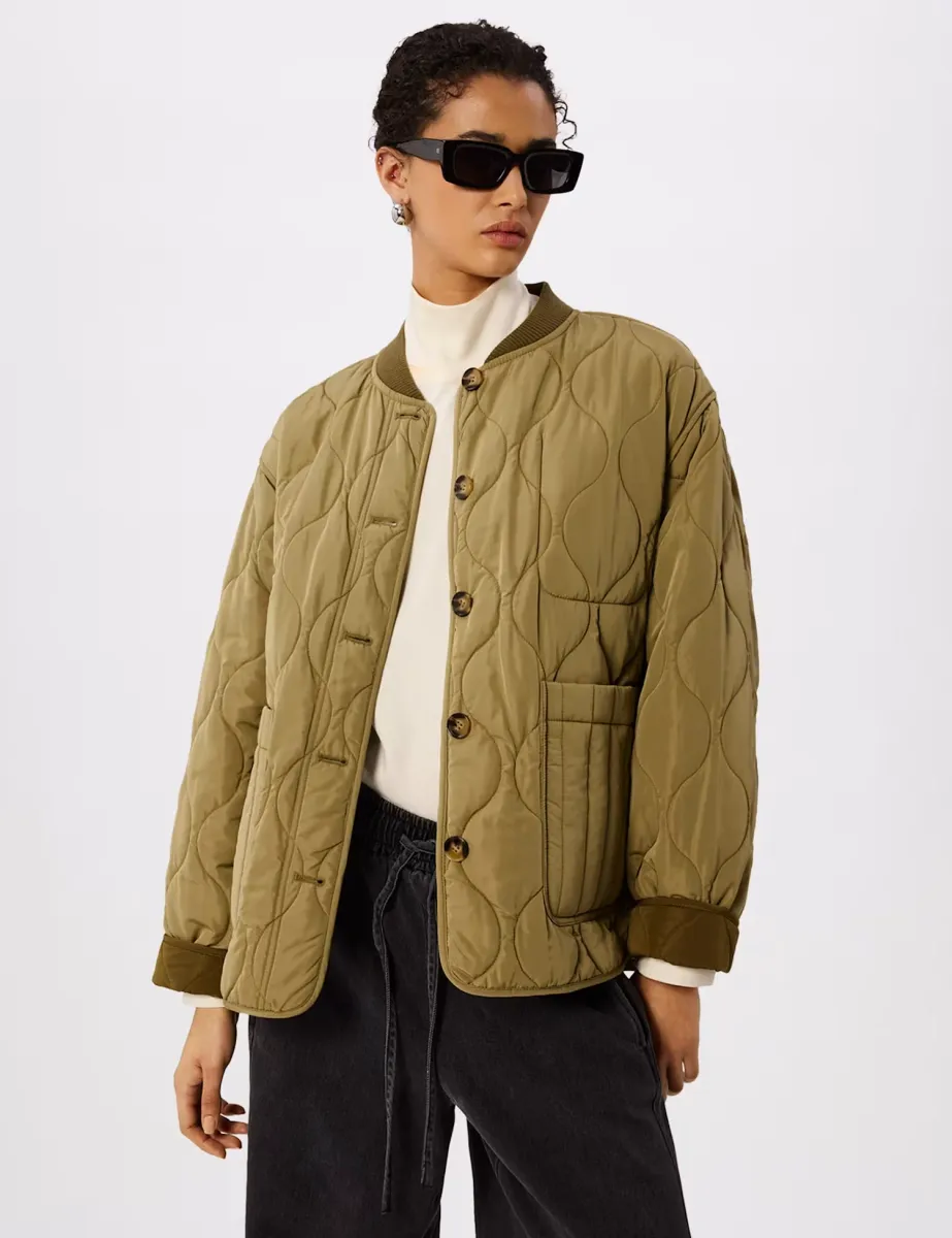Reversible Quilted Jacket Khaki