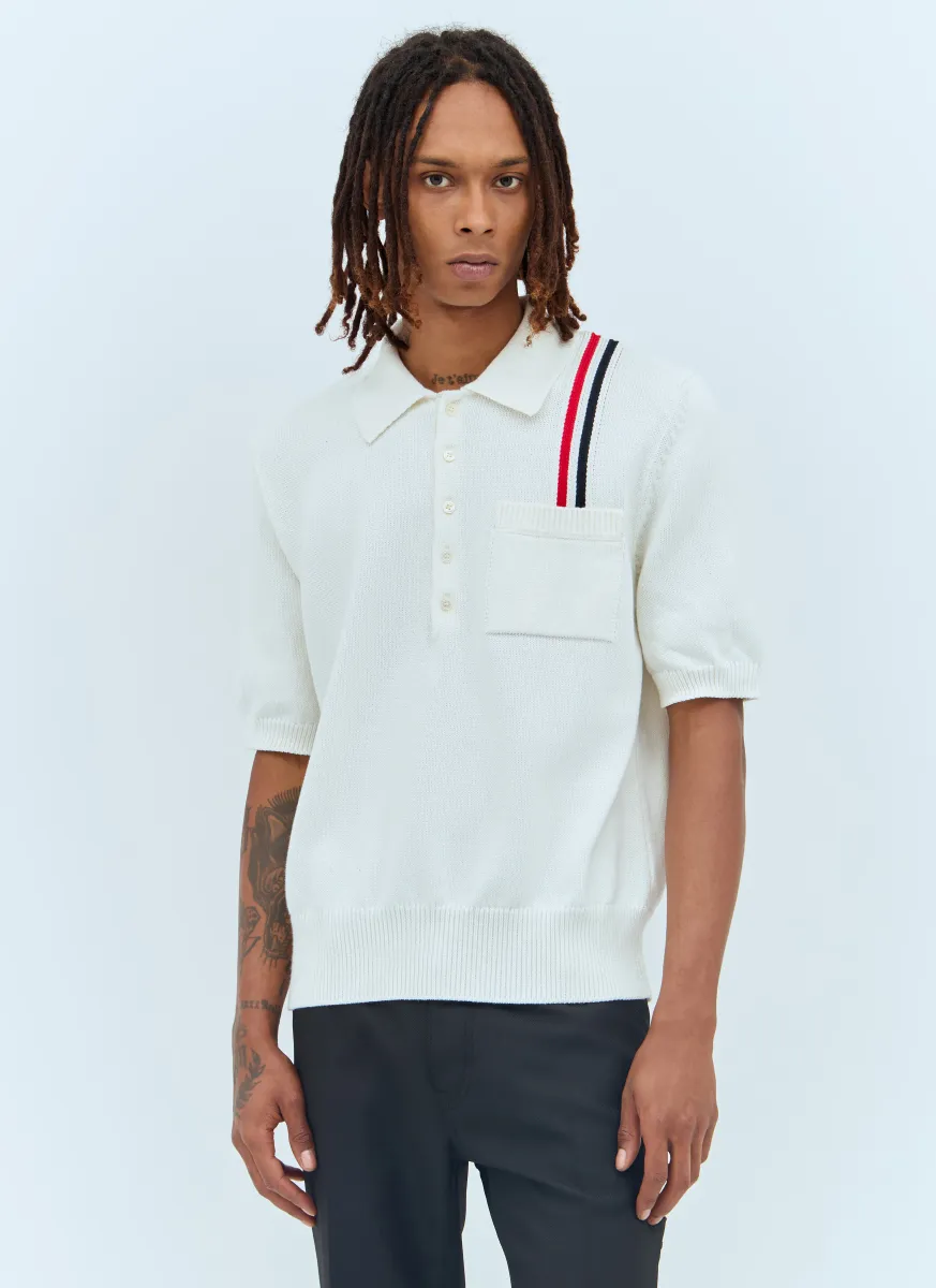 RWB Stripe Knit Polo Shirt