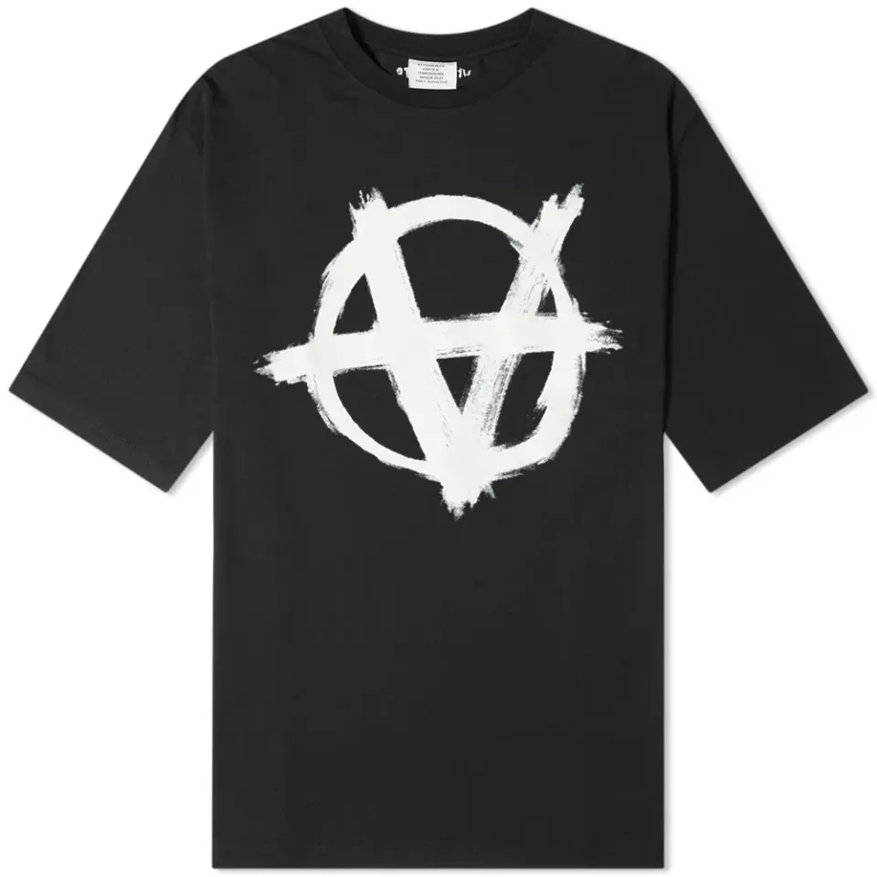 Oversized Anarchy Gothic Logo T-Shirt