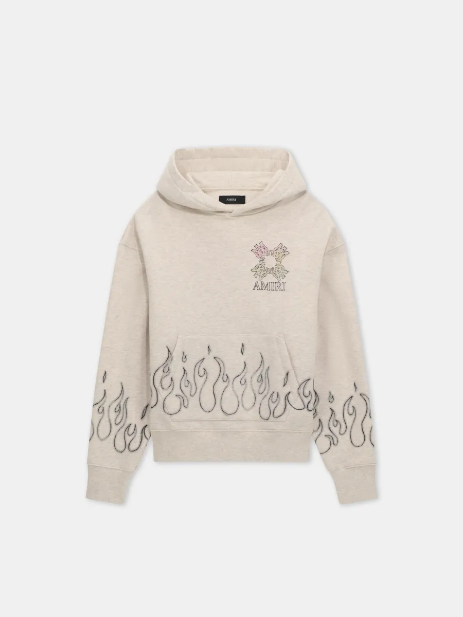 MA QUAD FLAMES OVERSIZED HOODIE - Ivory