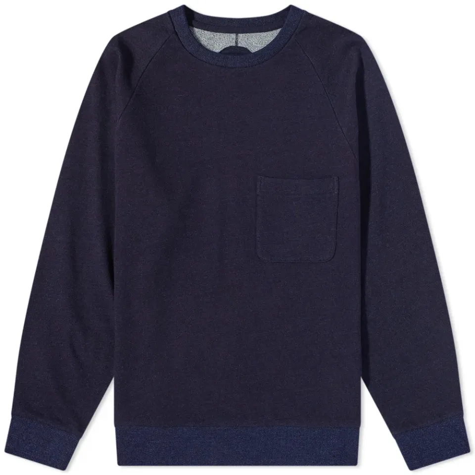 Yarn Dyed Crew Neck Pocket Sweat