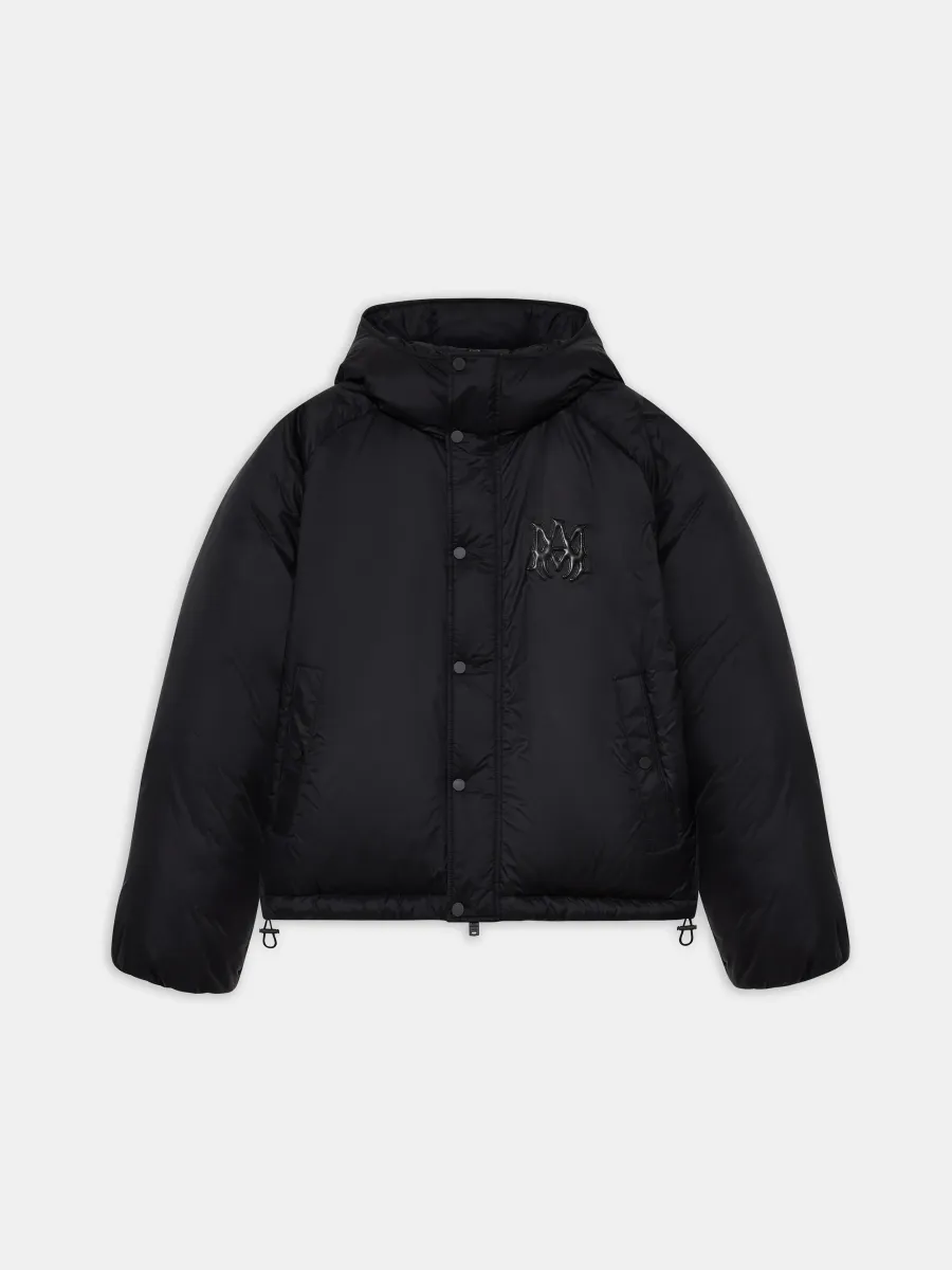 HOODED DOWN JACKET - Black