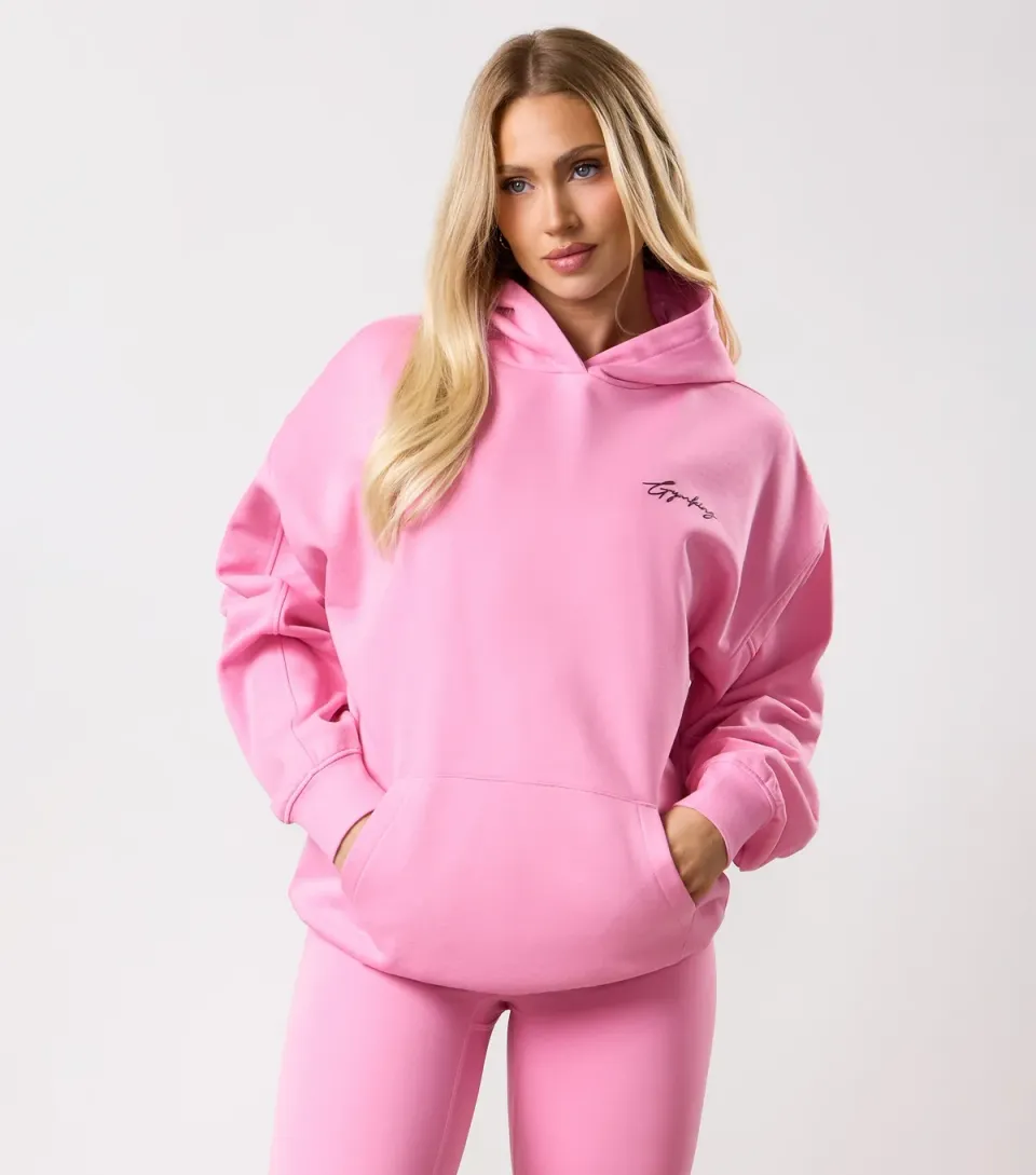 Women's Bright Pink Script Hoodie