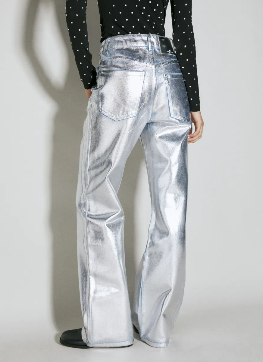Metallic Coated Denim Jeans