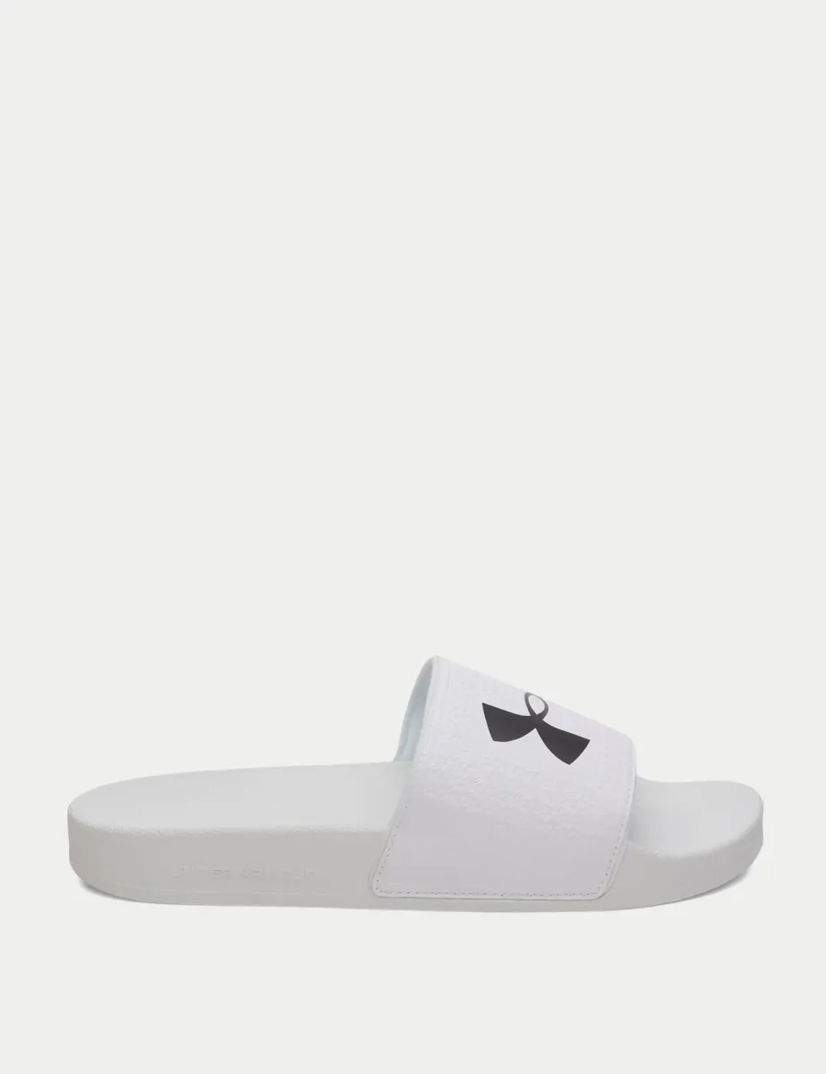 Armour Logo Strap Sliders White