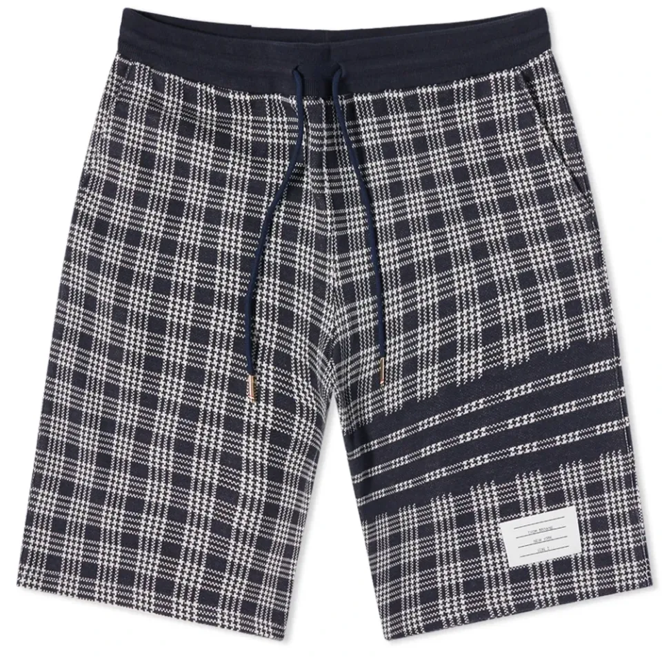 Check Engineered Stripe Sweat Shorts