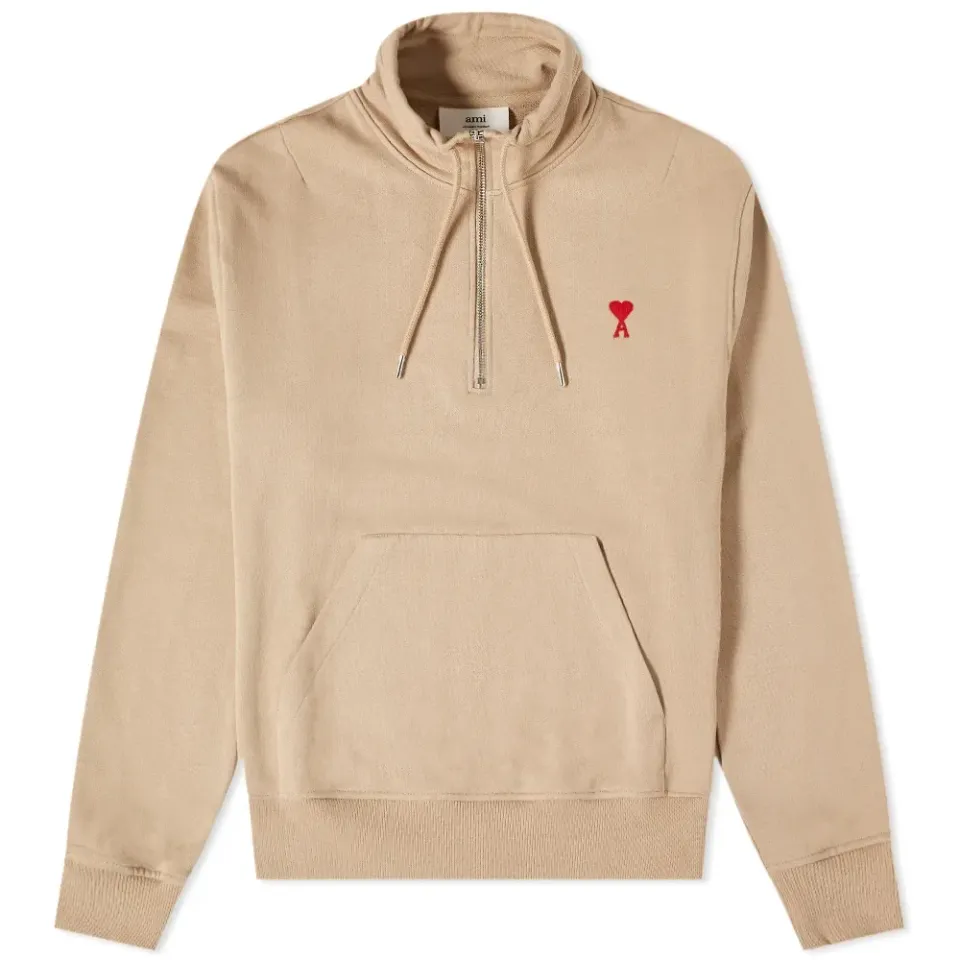 AMI Heart Drawstring Quarter Zip