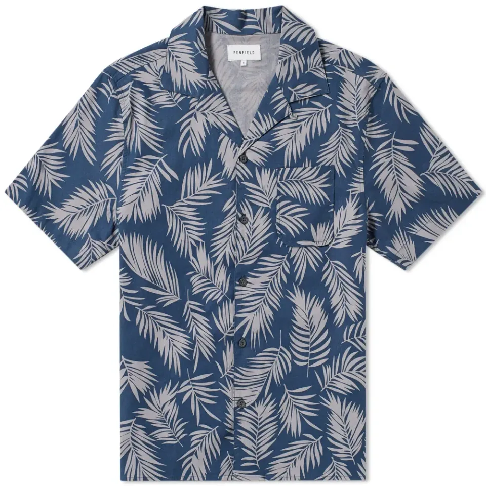 Mahoney Leaf Print Vacation Shirt