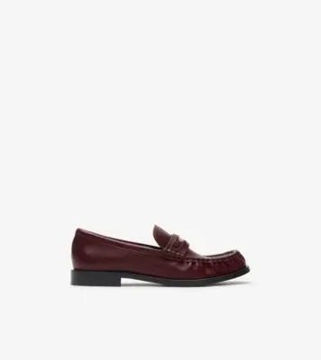 Leather Cadet Loafers in Fig purple