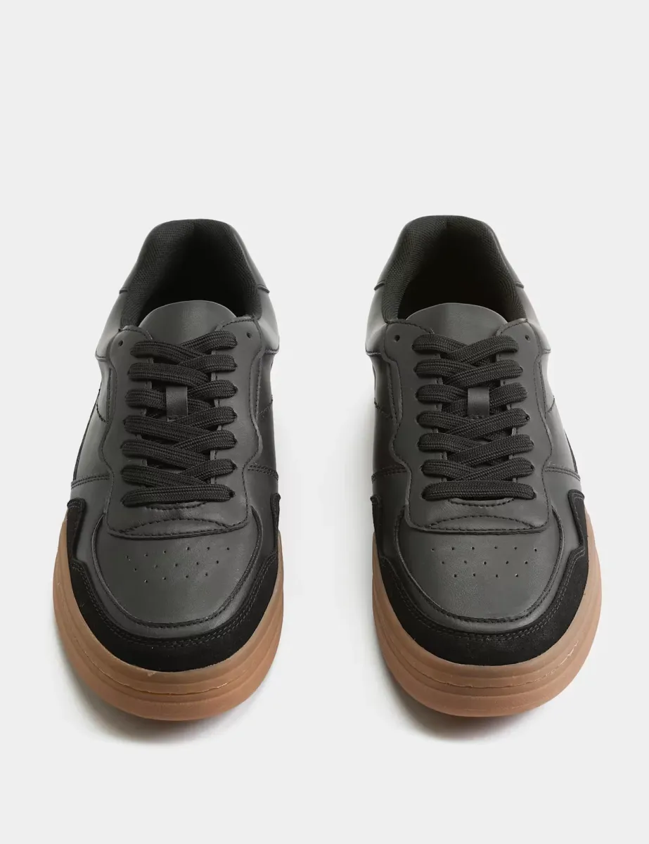 Lace Up Club Trainers Black Mix