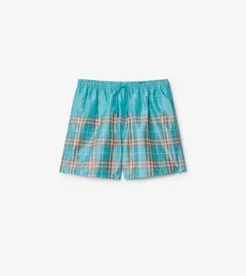 Gradient Check Swim Shorts in Atom blue - Men, Nylon