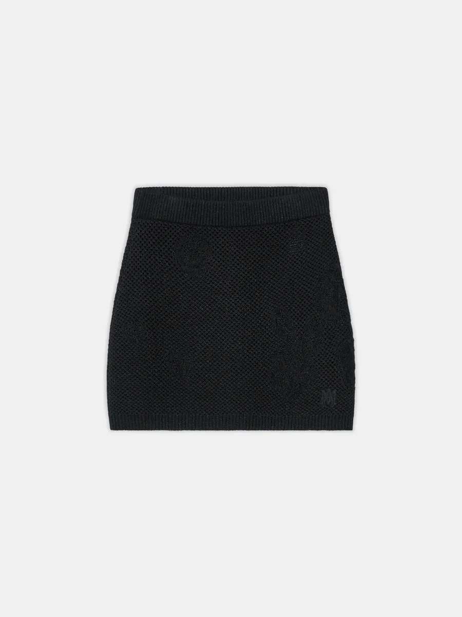 WOMEN - WOMEN'S FLORAL CROCHET MINI SKIRT - Black