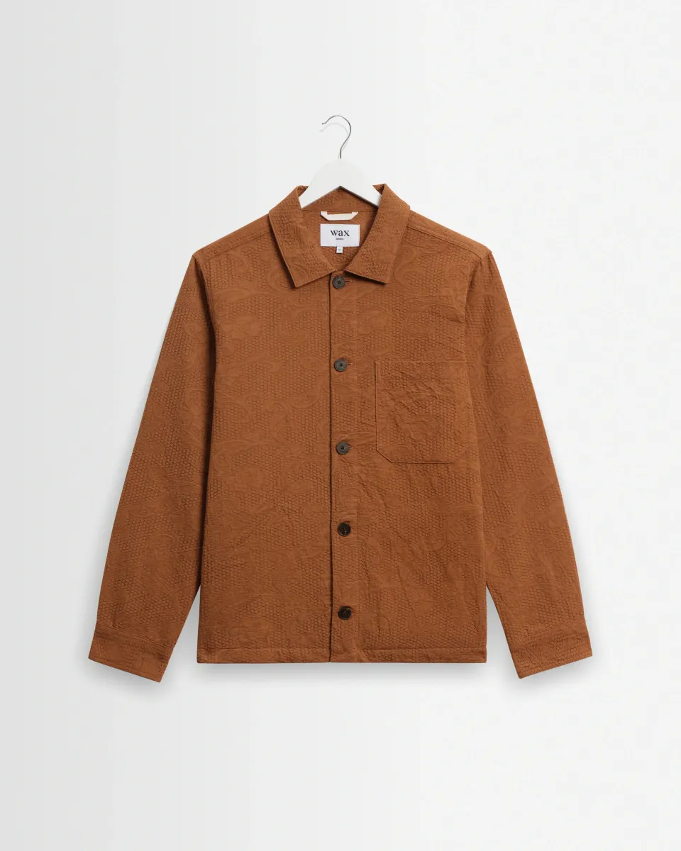 Rockley - Rust Honeycomb Jacquard Overshirt