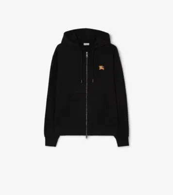 Knight Check Zip Hoodie in Black