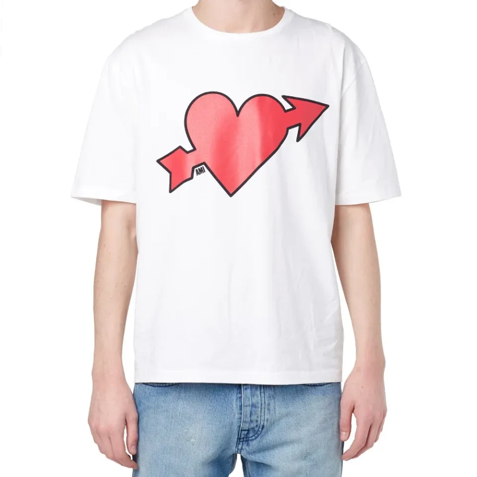 AMI Heartbreak Print Tee
