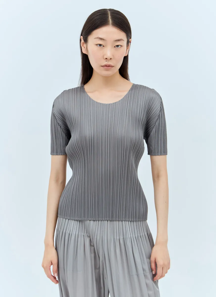 Short-Sleeve Pleated Top