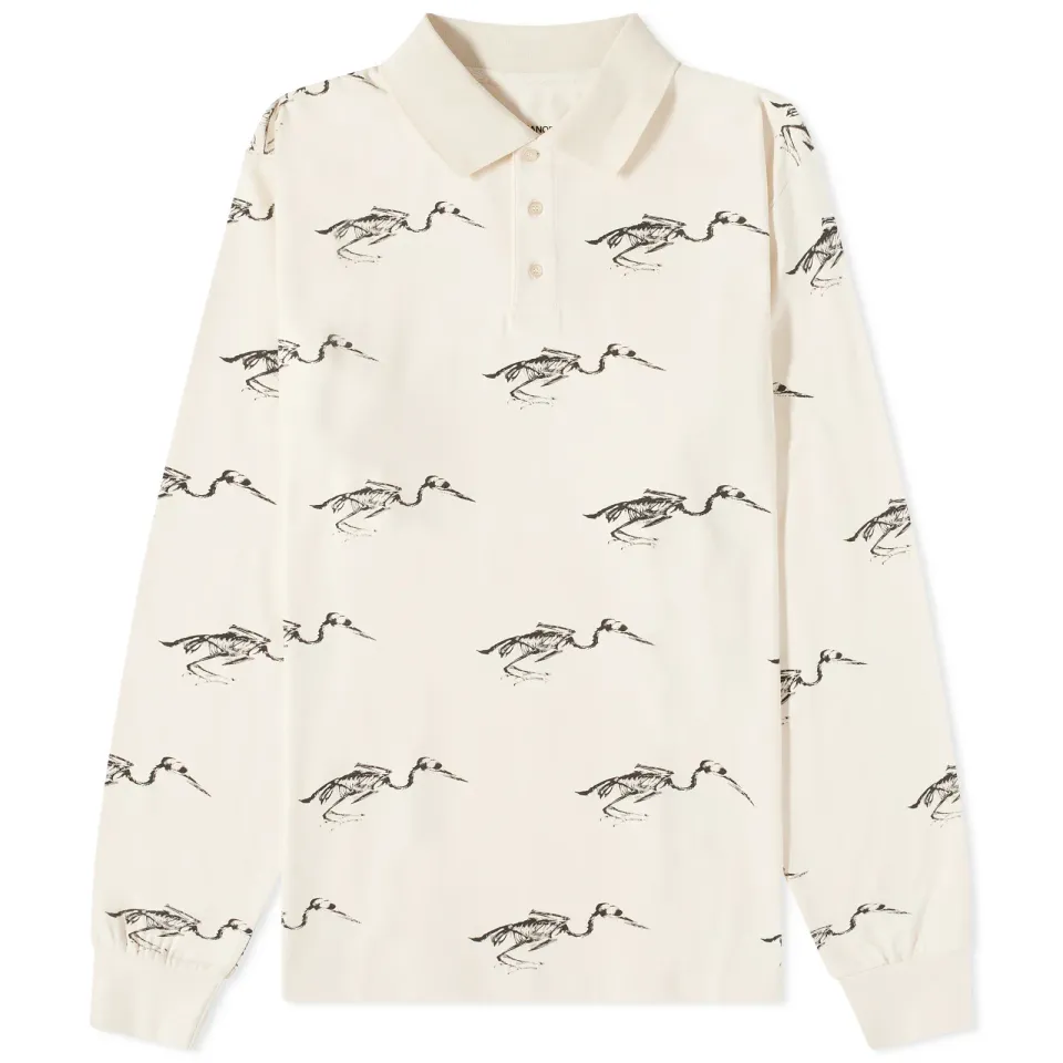 Long Sleeve Bird Pique Polo