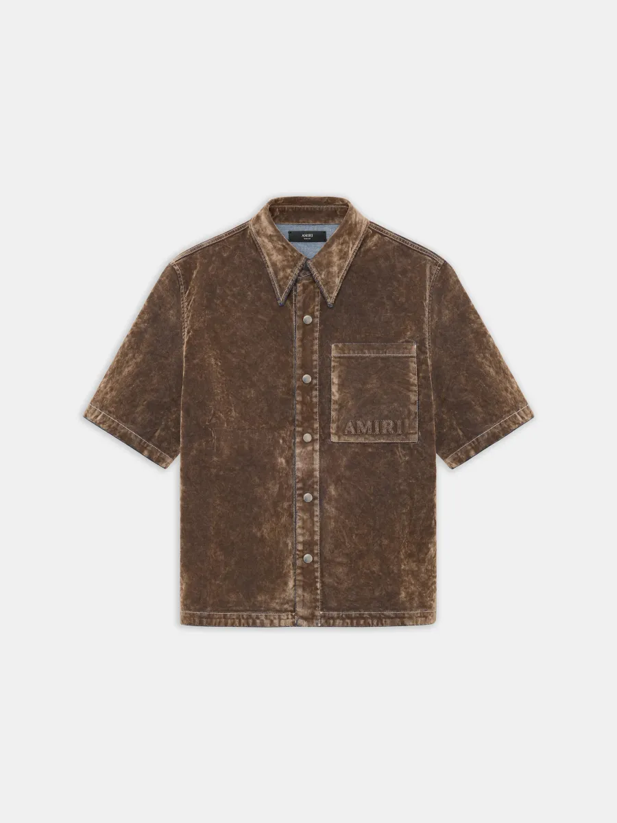 VELVET CAMP SHIRT - TAN