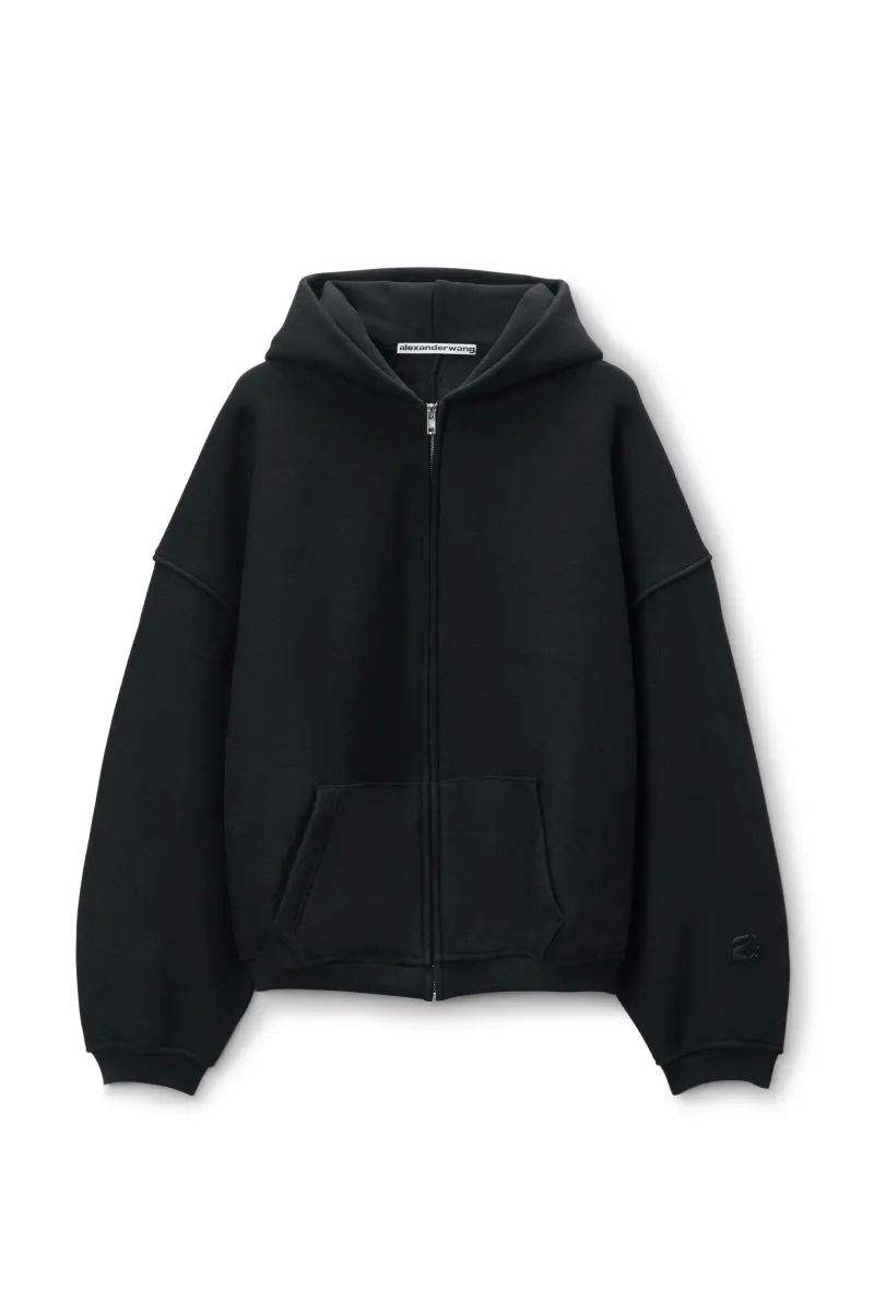 STAR ZIP UP HOODIE IN DENSE FLEECE