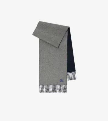 Reversible Cashmere Scarf in Grey/navy