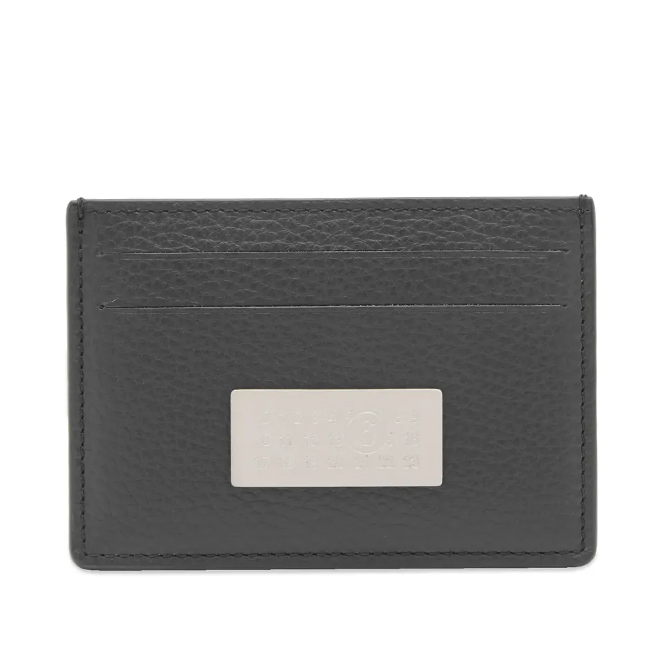 Grain Leather Number Logo Card Holder