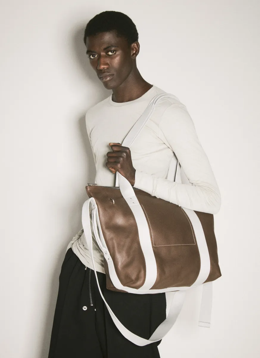Leather Trolley Tote Bag