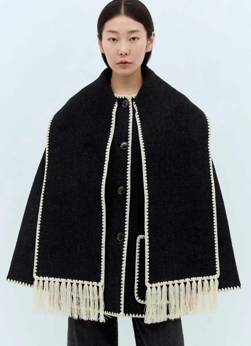 Embroidered Scarf Jacket