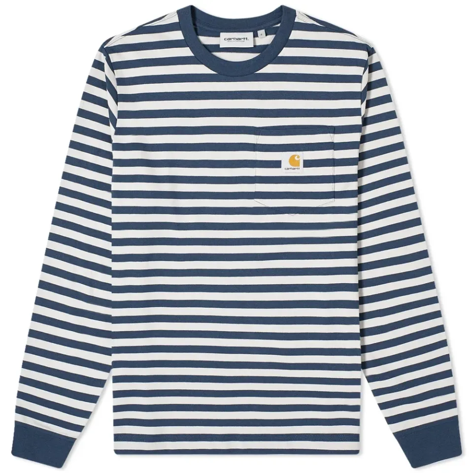 Long Sleeve Parker Stripe Pocket Tee