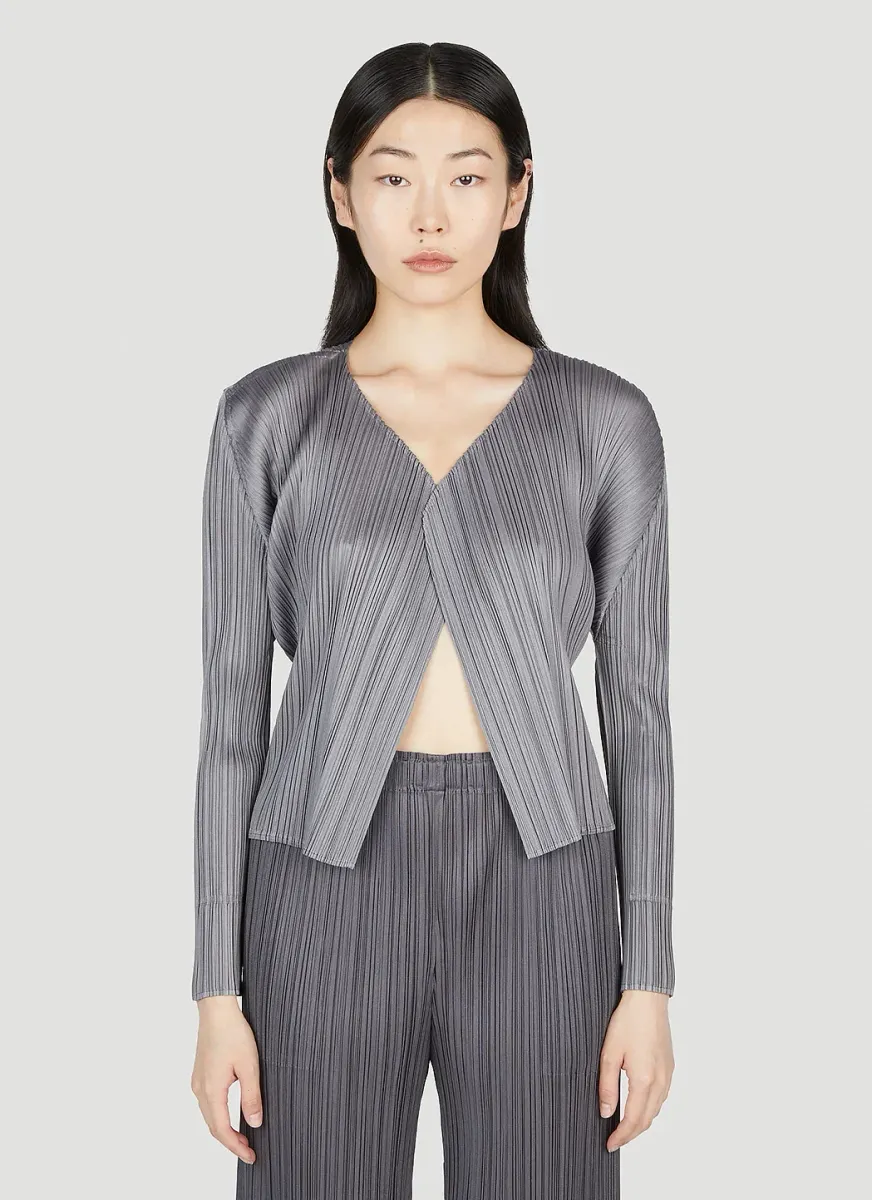 Pleated Cardigan