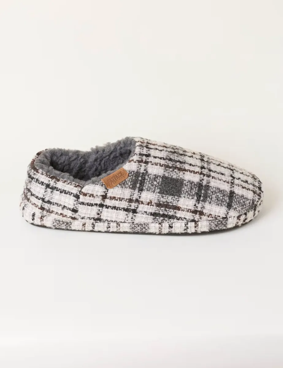 Checked Mule Slippers