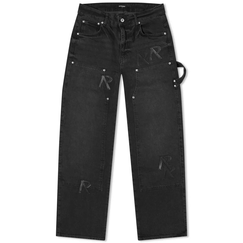 Initial Applique Carpenter Denim