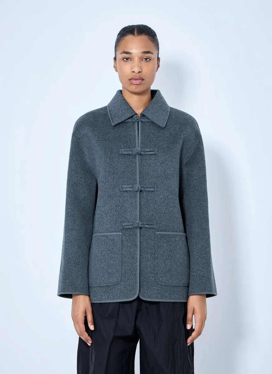Double-Faced Wool Pankou Closure Jacket