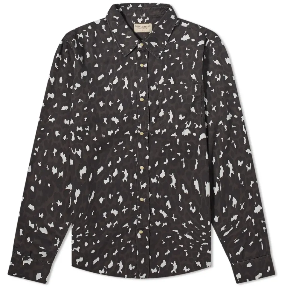 Nudie Chuck Black Leopard Shirt