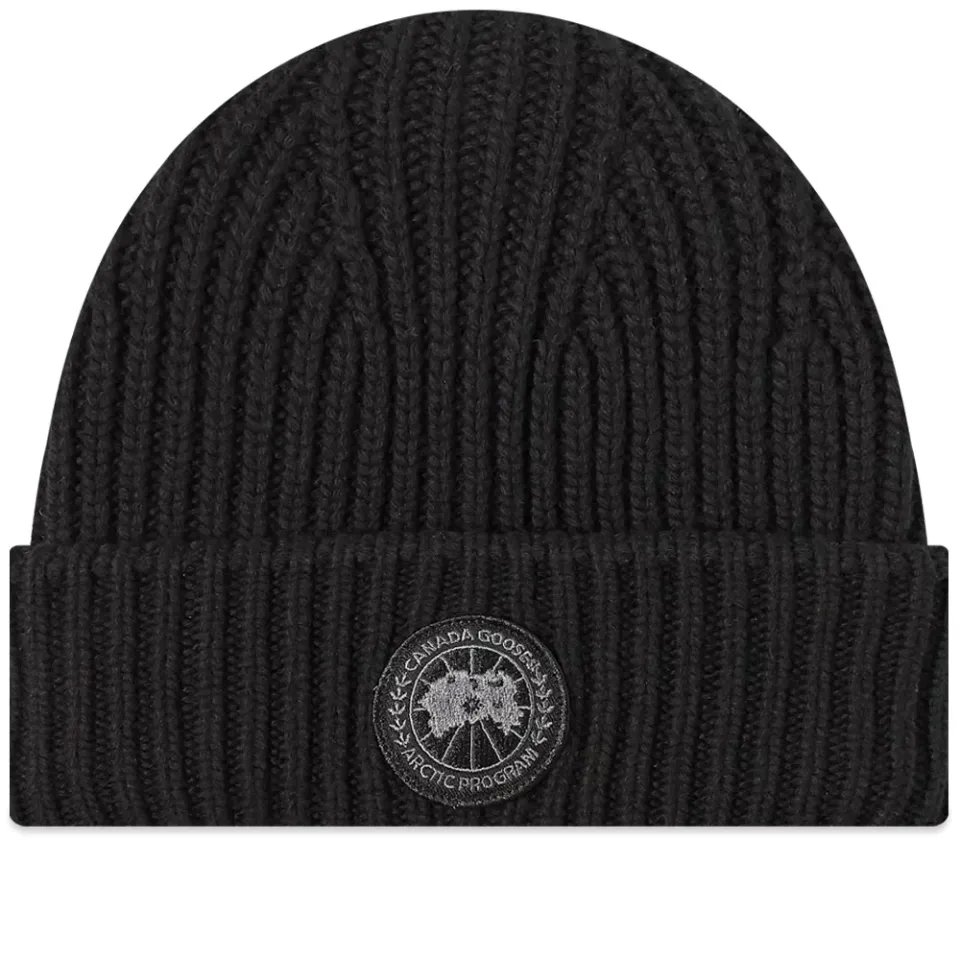Arctic Black Disc Eco-Cashmere Toque Beanie