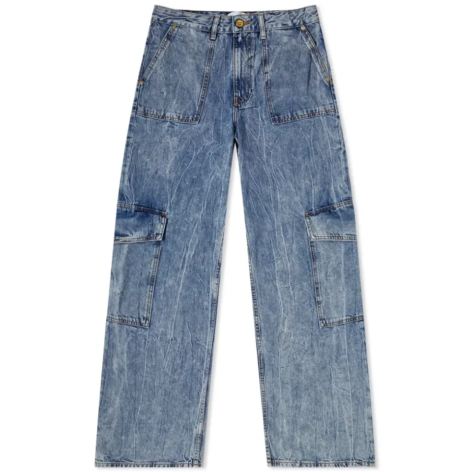 Crinkle Denim Angi Wide Leg Jean