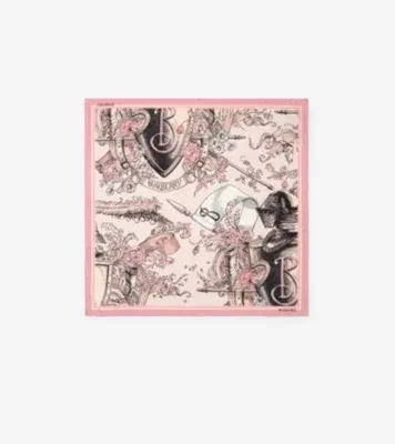 Etched Knight Silk Scarf in Quartz pink