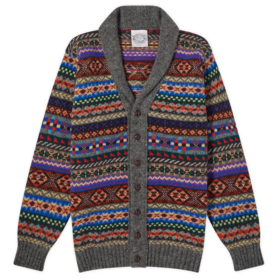 Jamieson's of Shetland Fair Isle Shawl Collar Cardigan