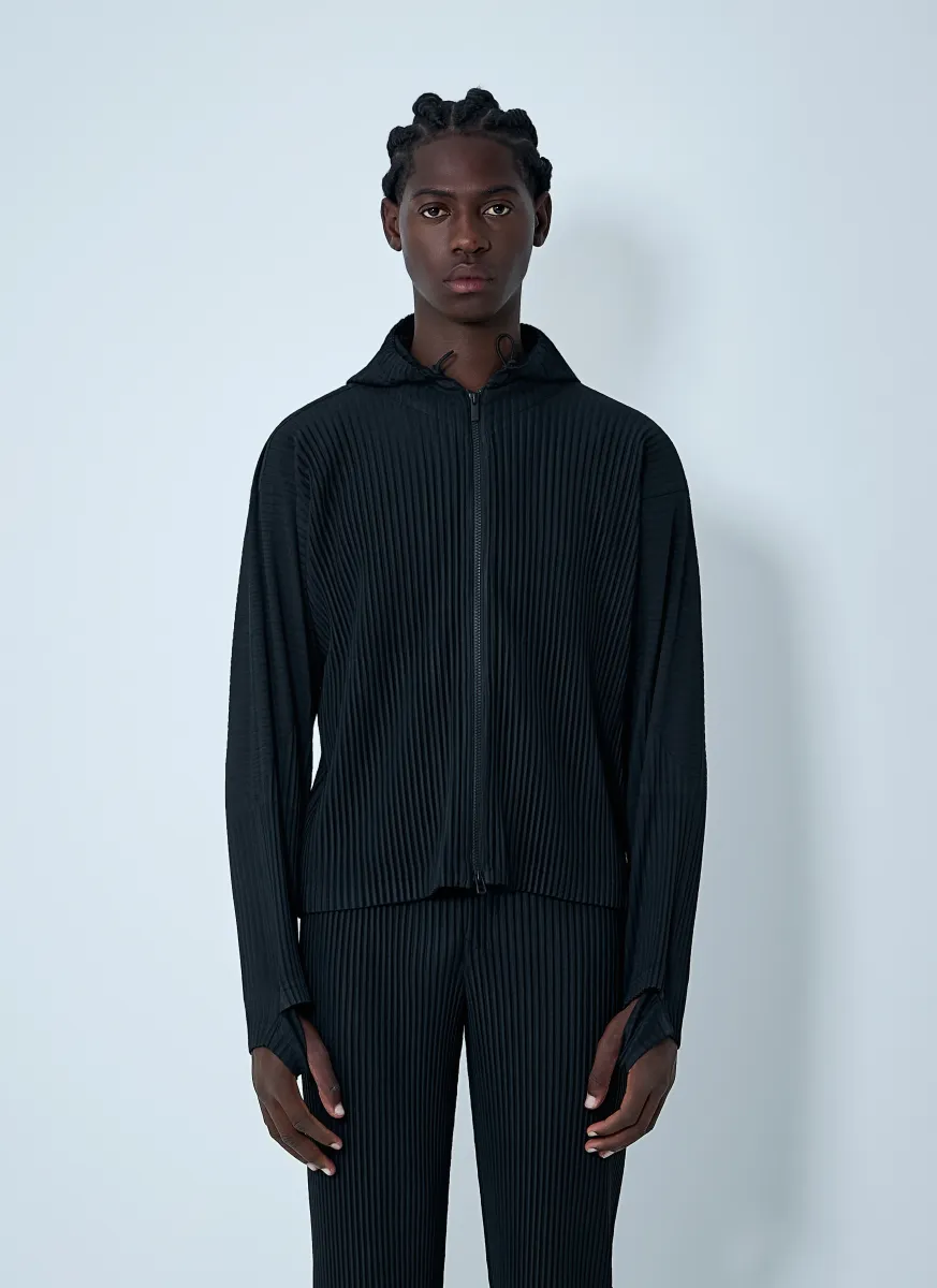 Hooded Pleated Jacket